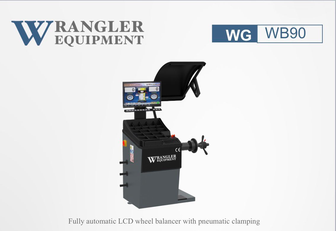 WG WB90 - Fully Automatic LCD Wheel Balancer with Pneumatic Clamping