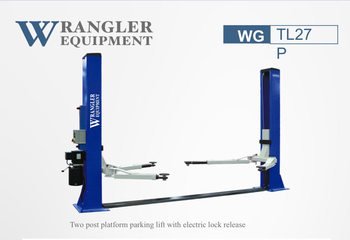 WG TL27P - Two Post Platform Parking Lift with Electric Lock Release